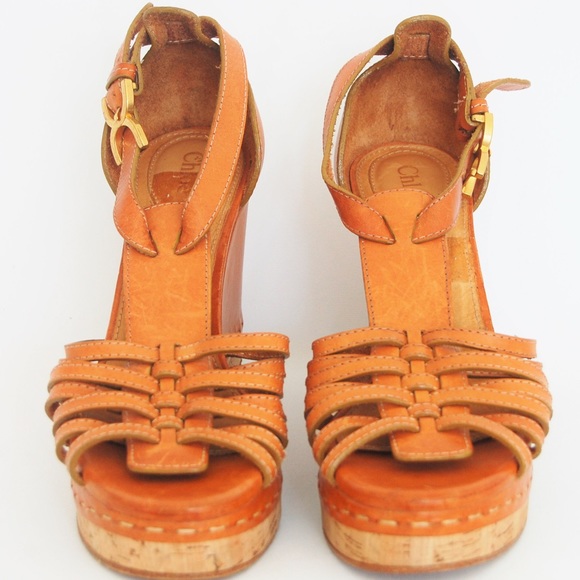 New Chloe T-Strap Wedge Sandal Size 40 - Picture 2 of 7